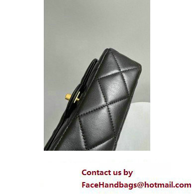 Chanel Lambskin, Resin  &  Gold-Tone Metal Small Flap Bag with Top Handle AS4848 Black 2024